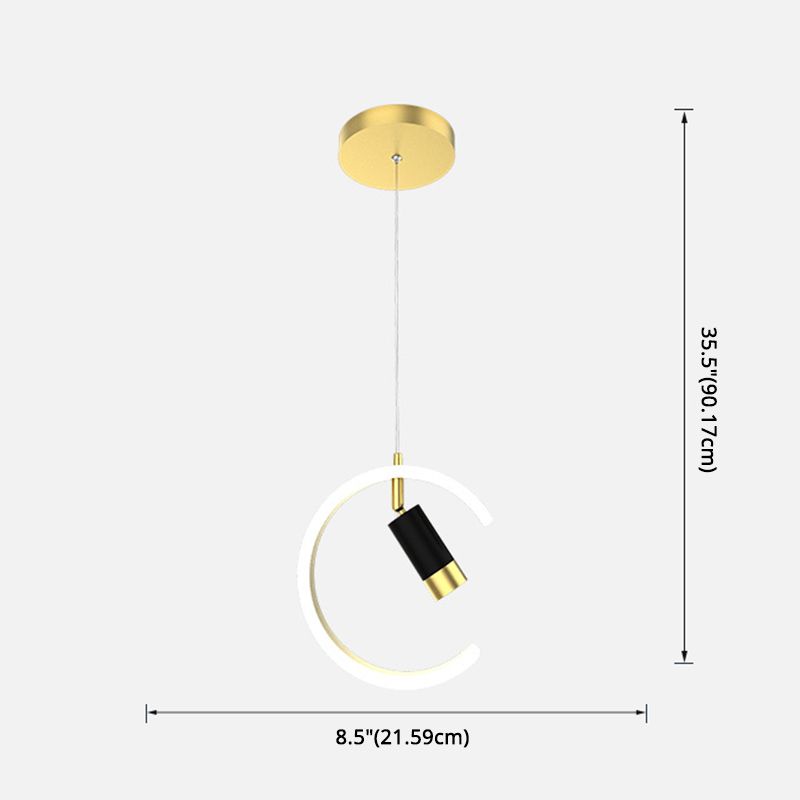 Acryl C hanger Spotlight Simplicity Black en Gold LED hangende lamp voor slaapkamer