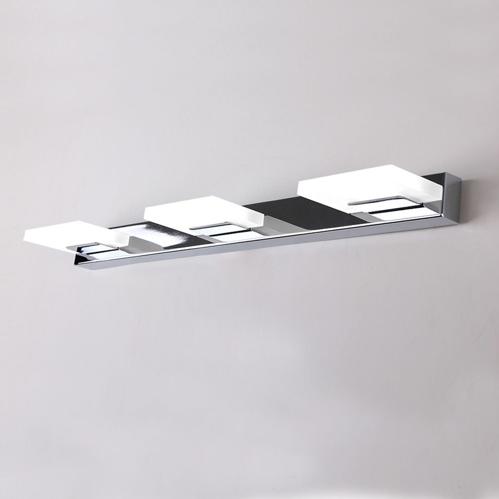 Stainless Steel Vanity Light Fixture LED Square Bathroom Vanity Lamp for Makeup