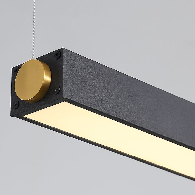 Lineare Inselbeleuchtung im modernen präzisen Stil Acryl -LED -Anhänger Licht