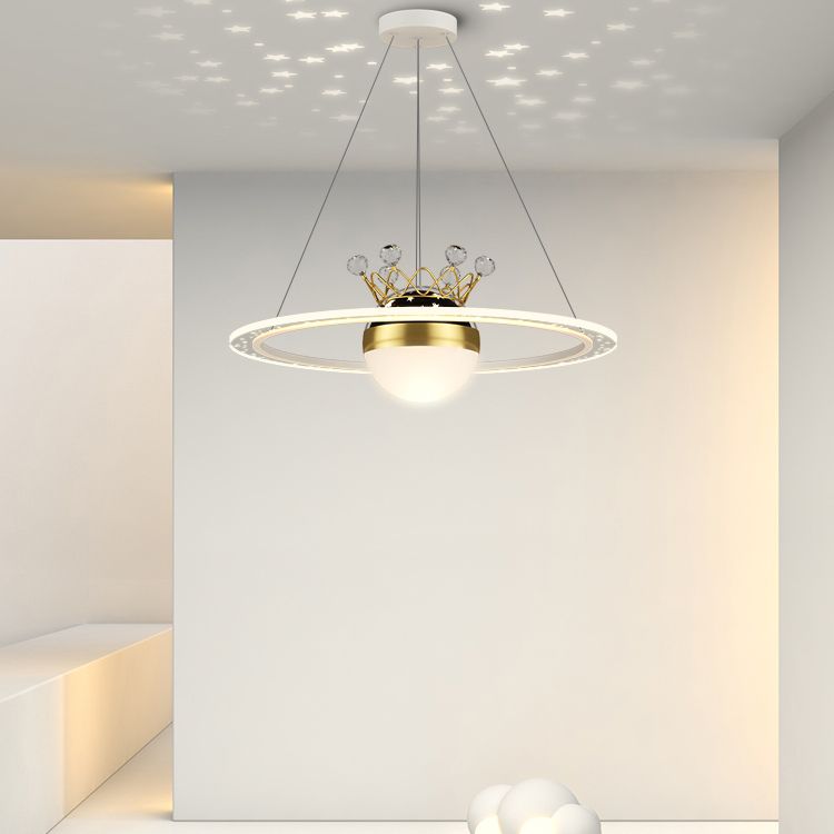 Luces de lámpara de metal de sombra de anillo de lámpara de lámpara de lámpara de 2 años modernas
