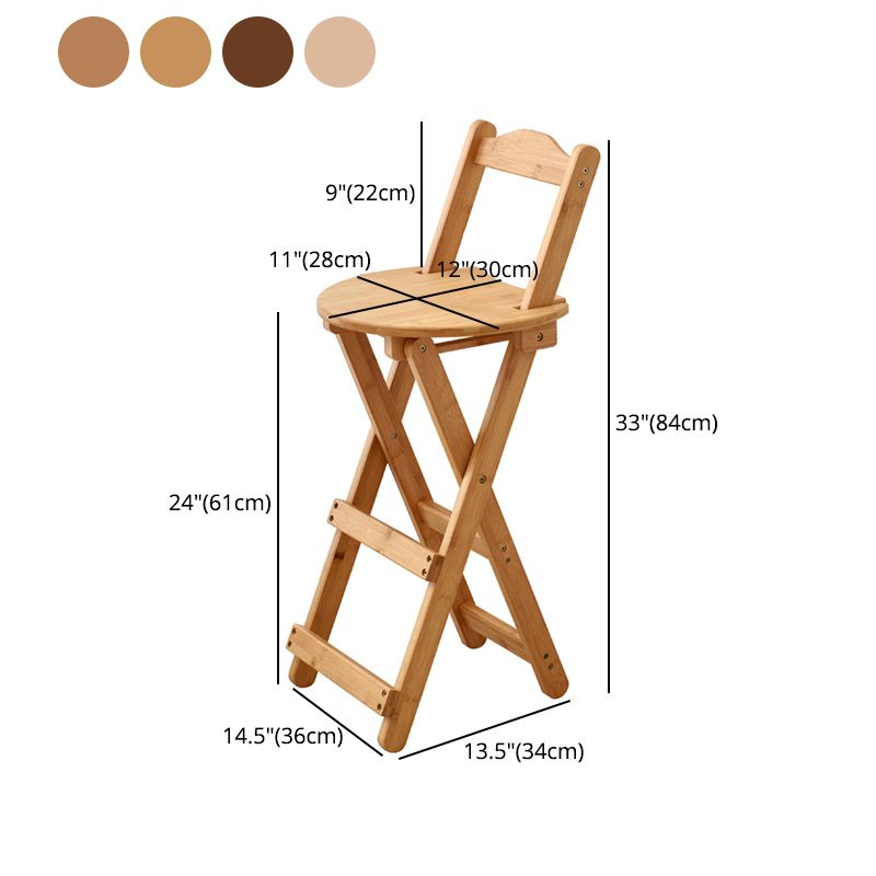 Contemporary Solid Wood Barstool Folding Bar Stool for Restaurant