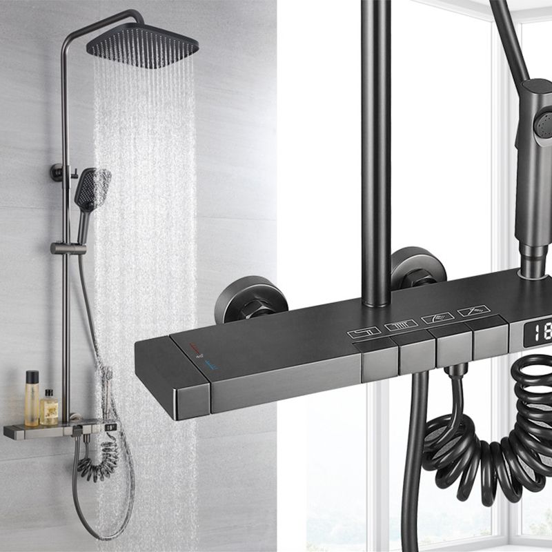 Modern Shower Trim Brass Adjustable Shower Head Wall Mounted Shower Head Combo