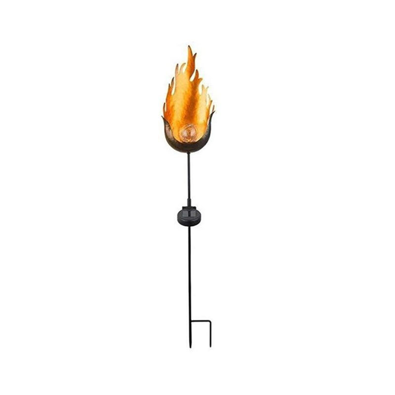 Black Cut out Solar Landscape Light Art Decor Metal LED Stake Lighting for Backyard
