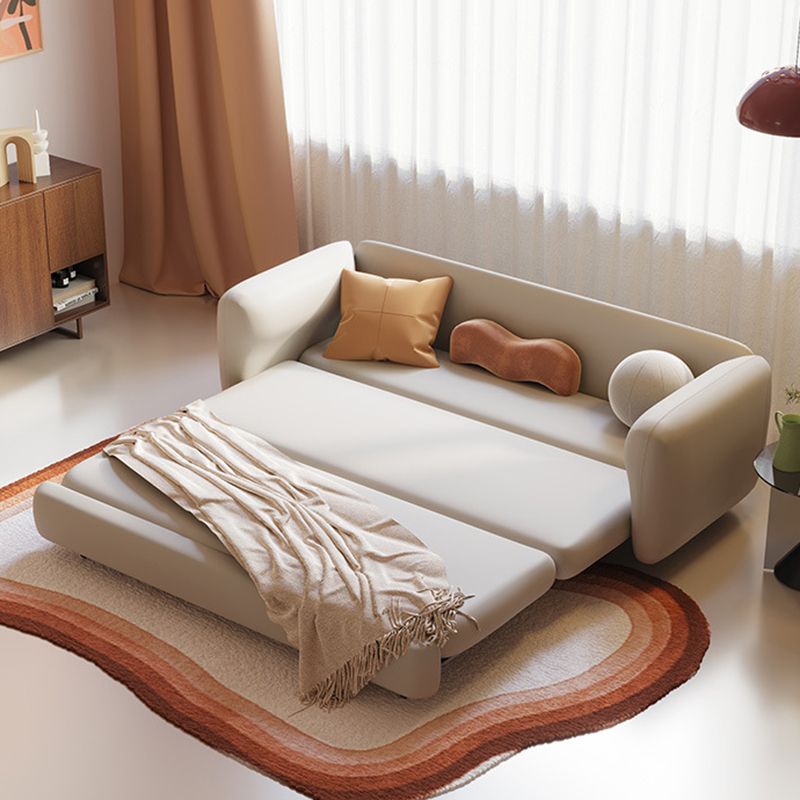 Slipcovered Sofa Bed with Square Arm and Cushios Back,37.40" W