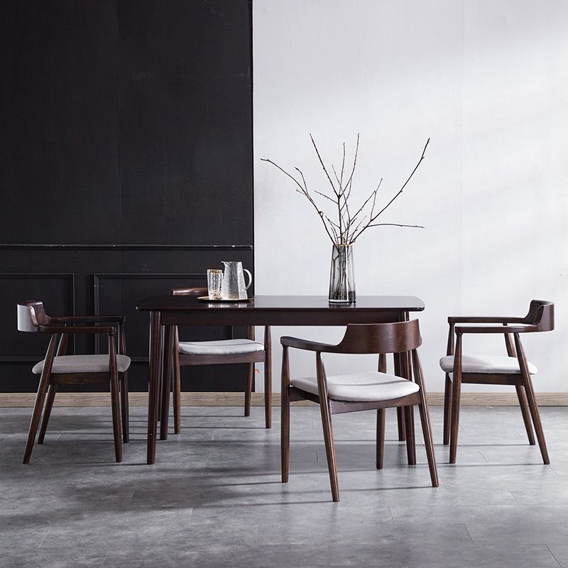 Chaise d'intérieur de style contemporain en bois massif, chaises latérales de salle à manger à dossier ouvert