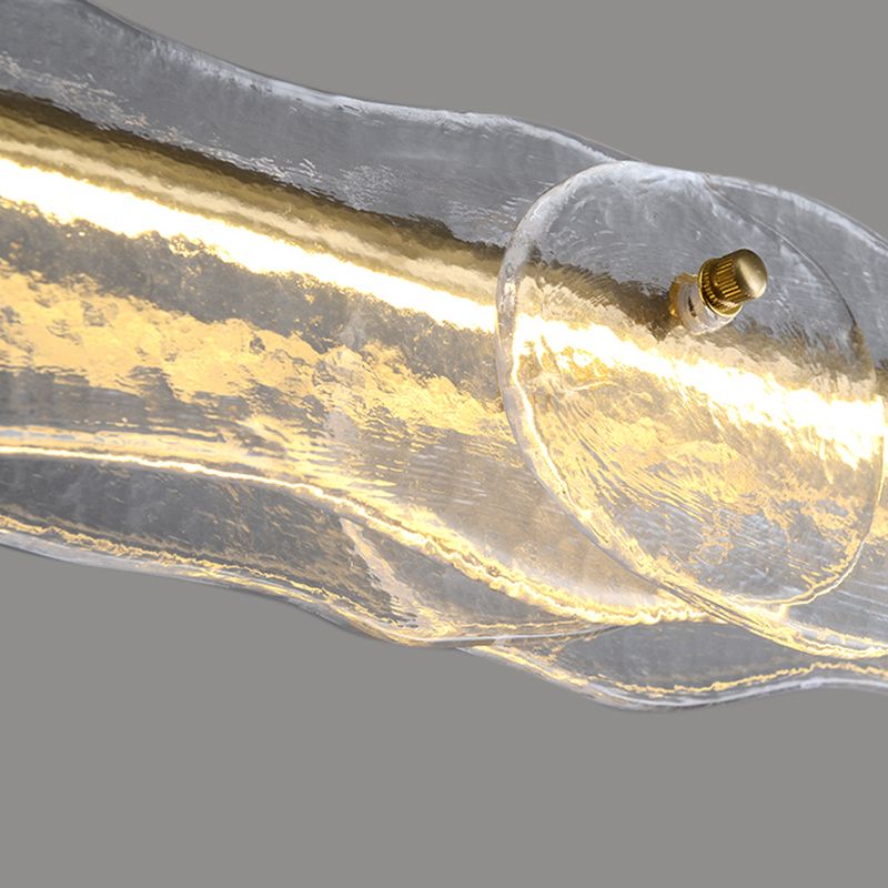 1-leichte Inselbeleuchtung minimaler Stil Linearer Formglasanhänger Beleuchtung