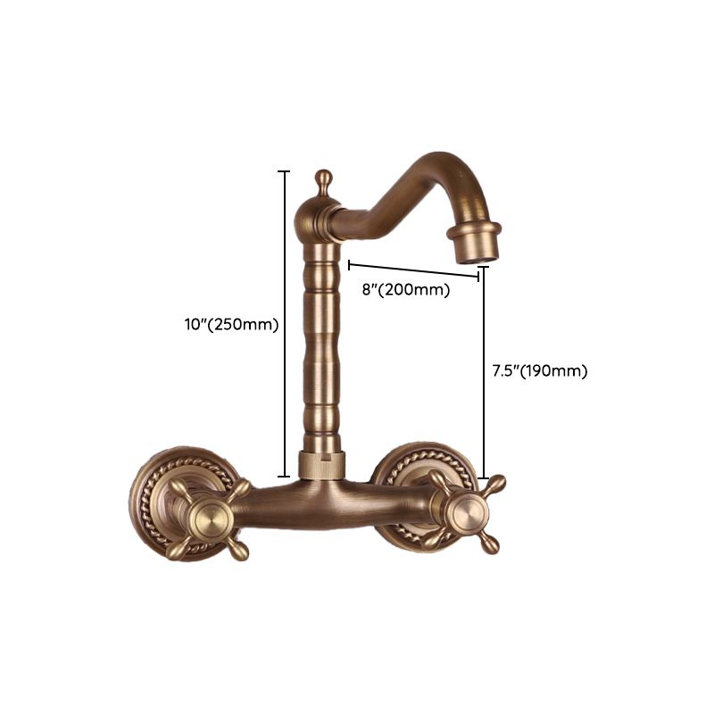 Brass Wide Spread Bathroom Faucet Industrial Lever Lavatory Faucet