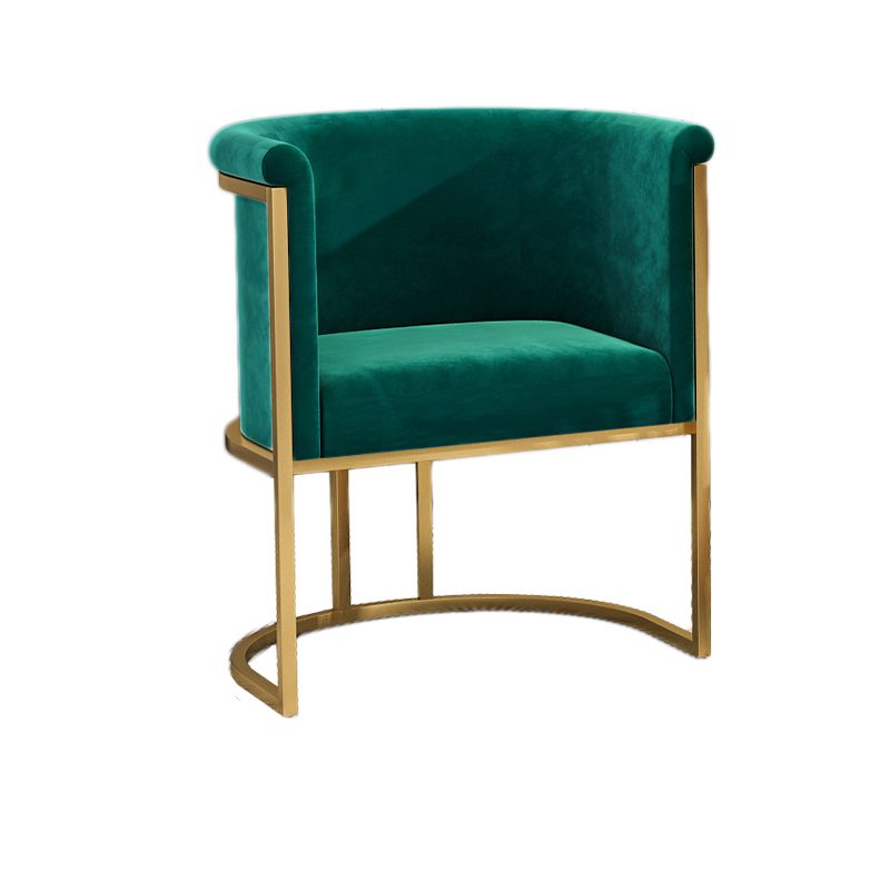 Parsons Arm Chair Velvet Gold Base Dining Chair for Dining Room