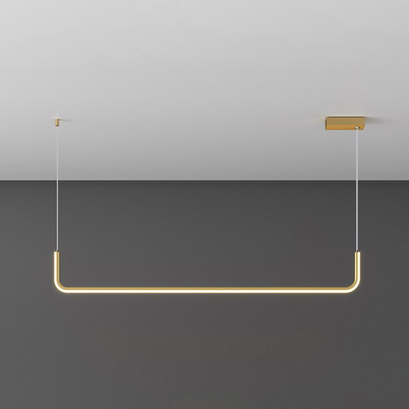 Linear Shape Pendant Lights Contemporary Style Metal Pendant Lighting Fixtures