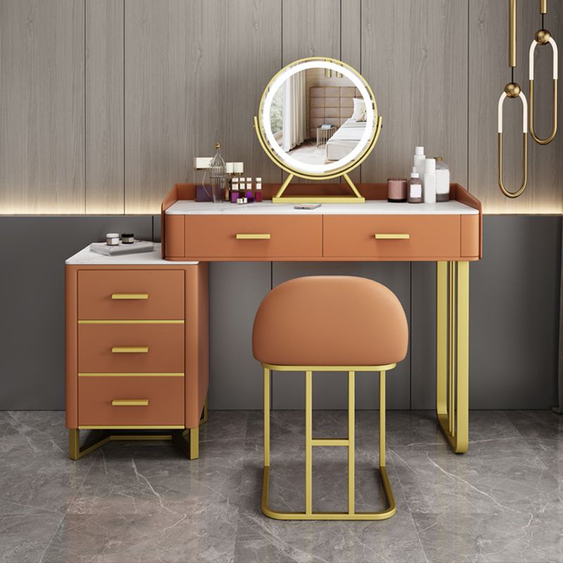 Bedroom Make-up Vanity Luxurious Stone Top Makeup Vanity Desk Table