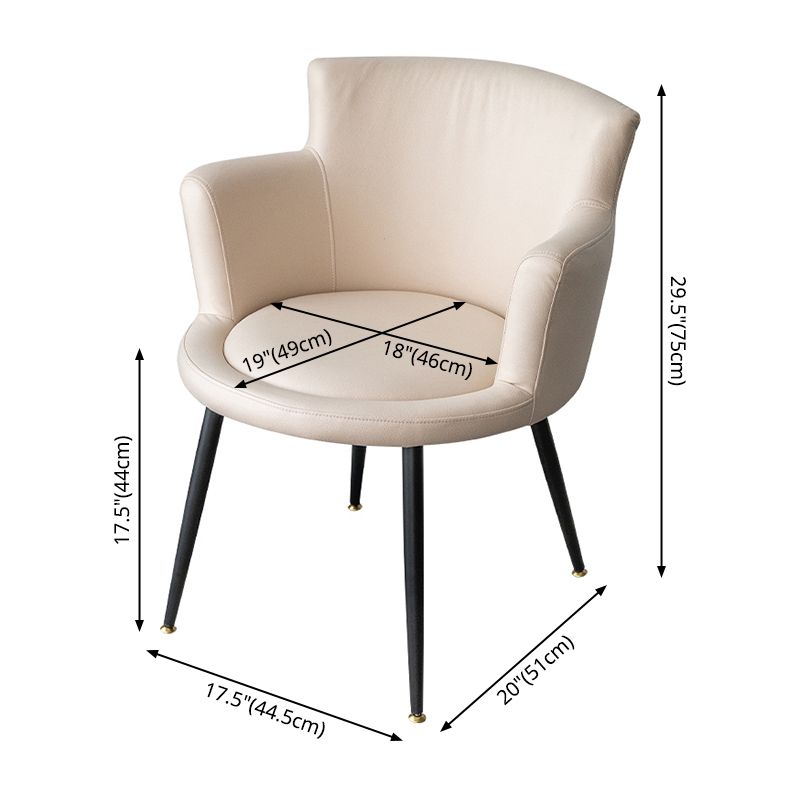 Silla lateral única tapizada de estilo contemporáneo, silla de comedor con brazo trasero sólido