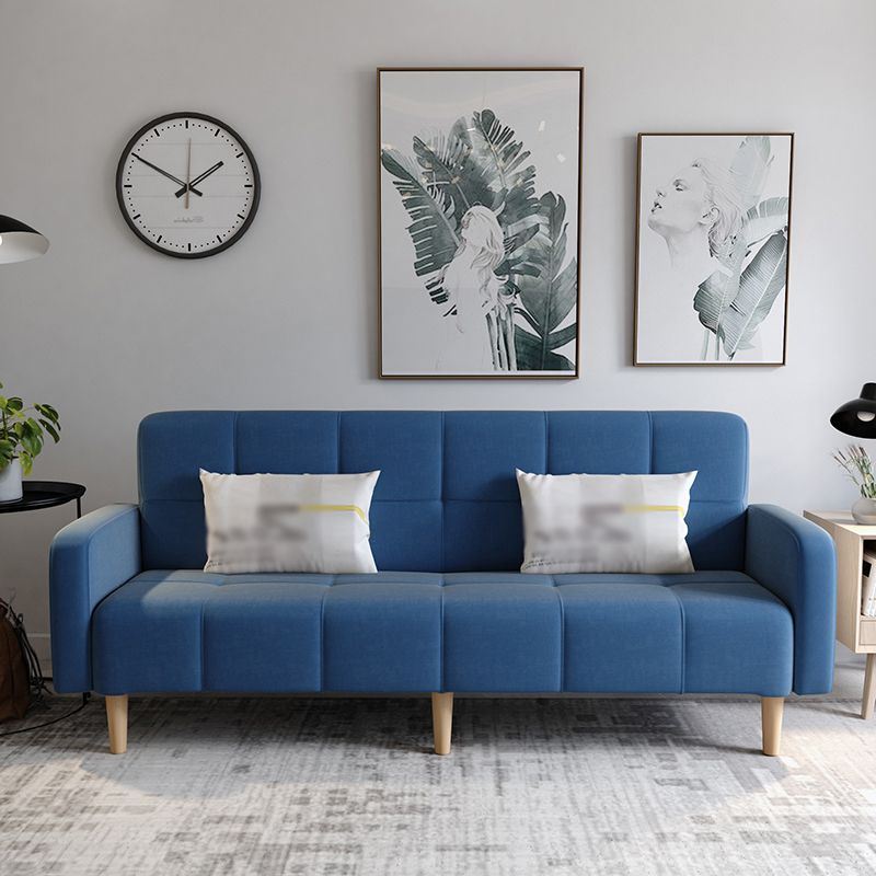 Transitional modern moderno sciolto di divano a braccio quadrato di lino con scorrimento