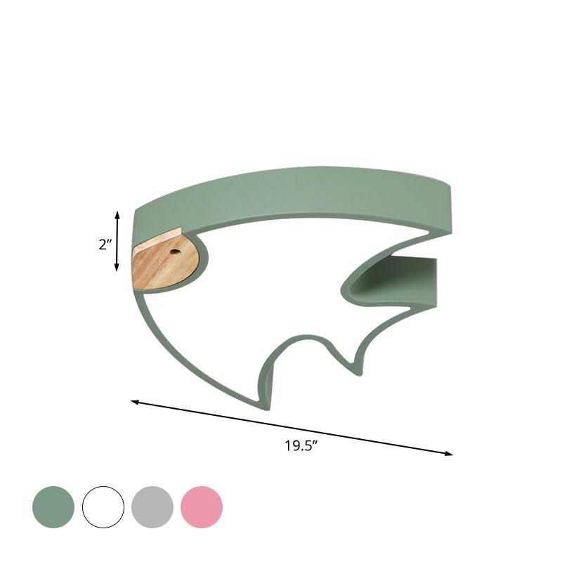 Fish-Shape Flush Lighting Nordic Acrylic White/Grey/Pink LED Flush Mounted Lamp Fixture for Bedroom