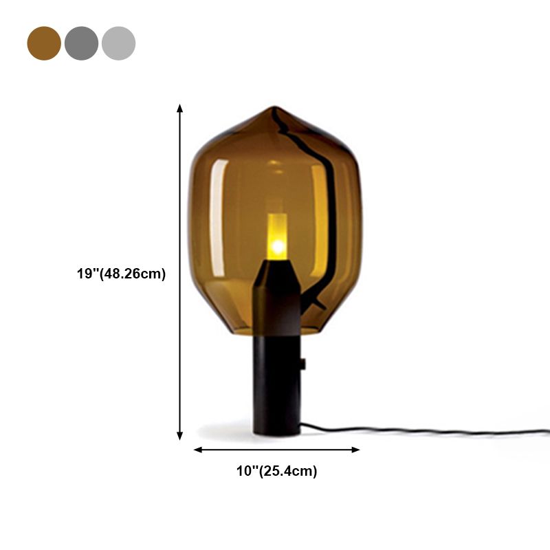 1 Light Geometric Night Table Lamp Modern Style Glass Table Lamps