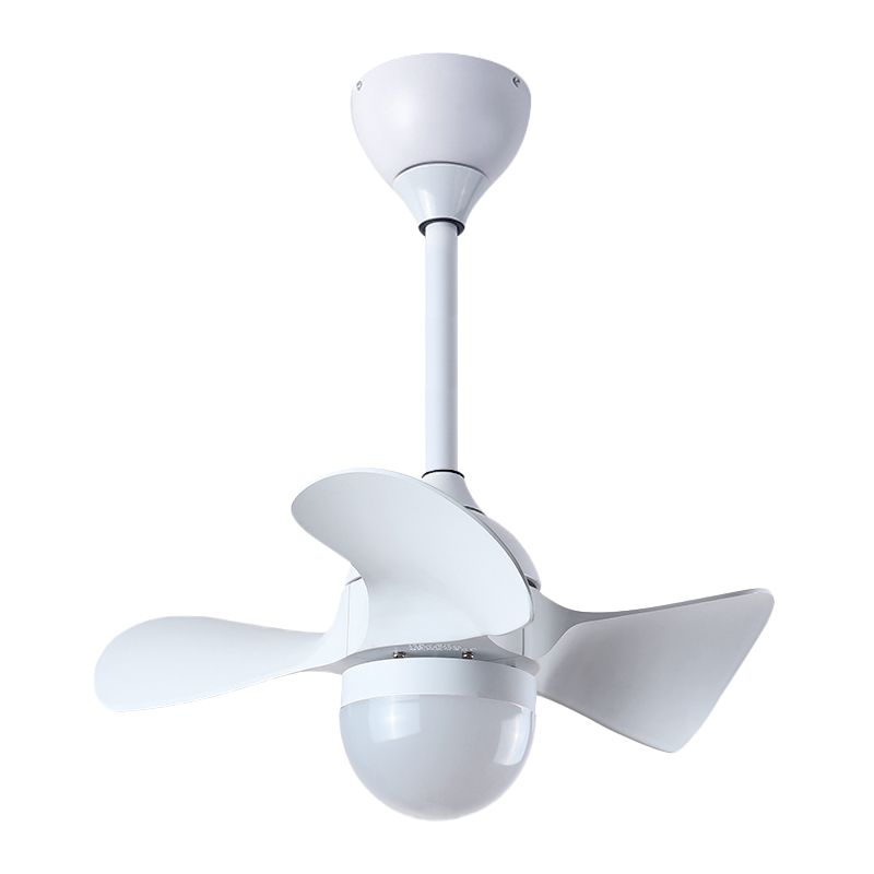 Moderne Dome Shade Lüfter Leuchte Acrylschlafzimmer LED SEMI Flush Mount mit 3 kurzen Klingen in Weiß/Kaffee, 23 "W.