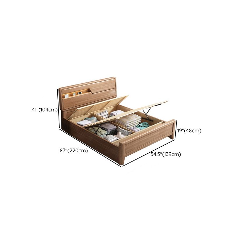 Scandinavian Trundle Bed Walnut Bed Frame With Custom Gold Legs