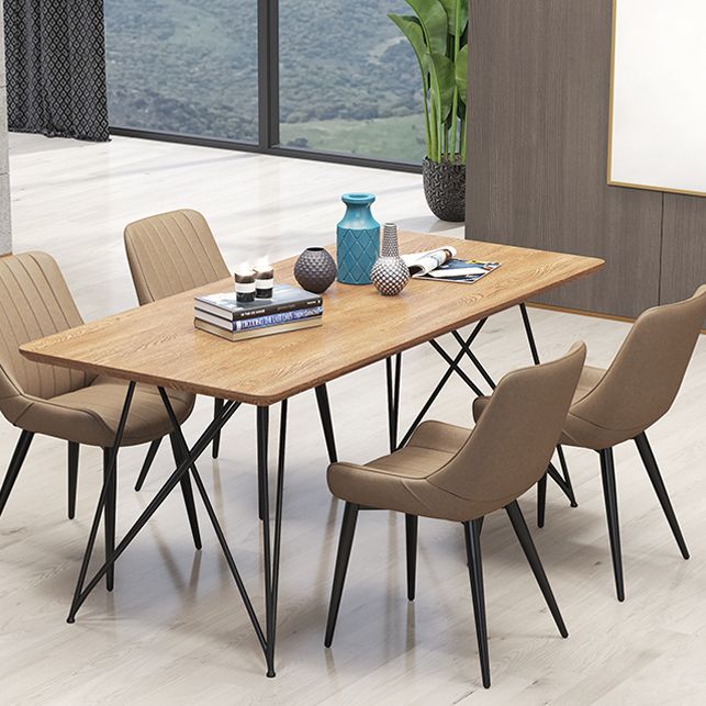 Metal Frame Dining Side Chair Faux Leather Upholstered Side Chair