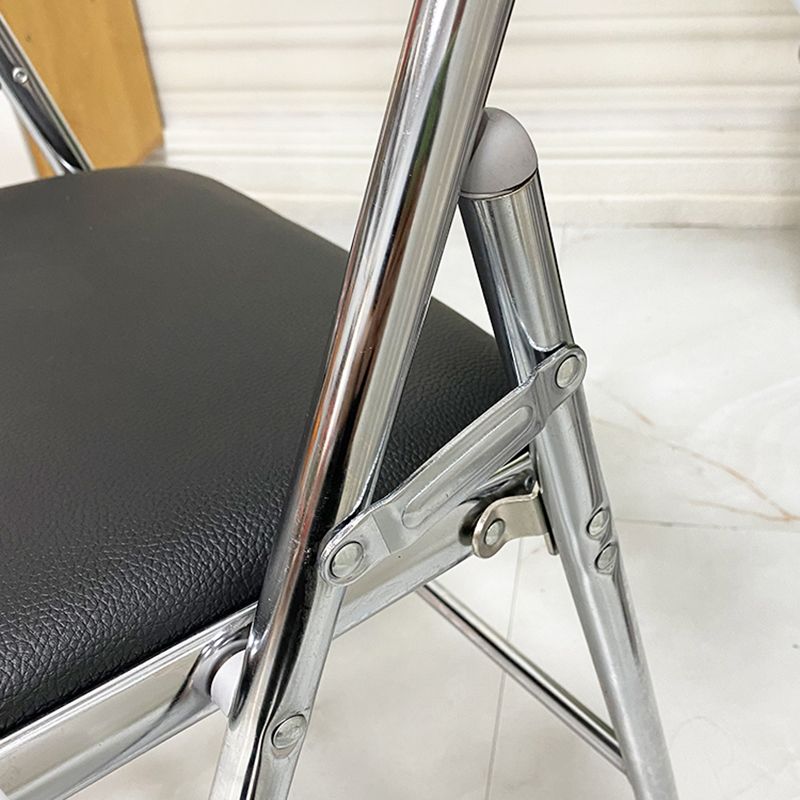 Modern Metal Office Chair Mid/Low Back No Wheels Desk Chair without Arm