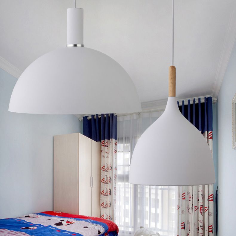 Dome in metallo appeso alla luce nordica in stile minimalista 1 lampada appesa alla luce per soggiorno