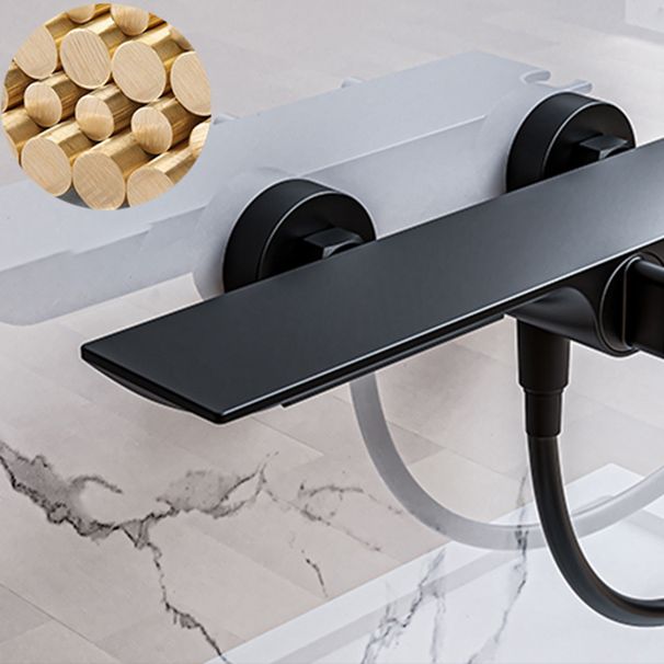 Modern Low Arc Tub Faucet Knob Handles Wall Mount Bathroom Faucet