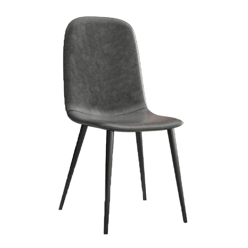 PU Leather Dining Chairs Industrial Design Armless Solid Back Dining Chairs