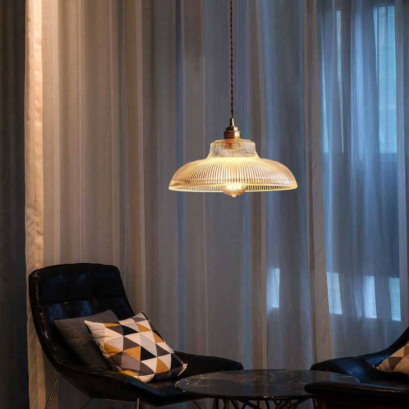 Retro-Stil-Topf-Abdeckung Hängende Lampe Ein-Bulb-Klargeschwüre-Beleuchtung Anhänger für Esszimmer