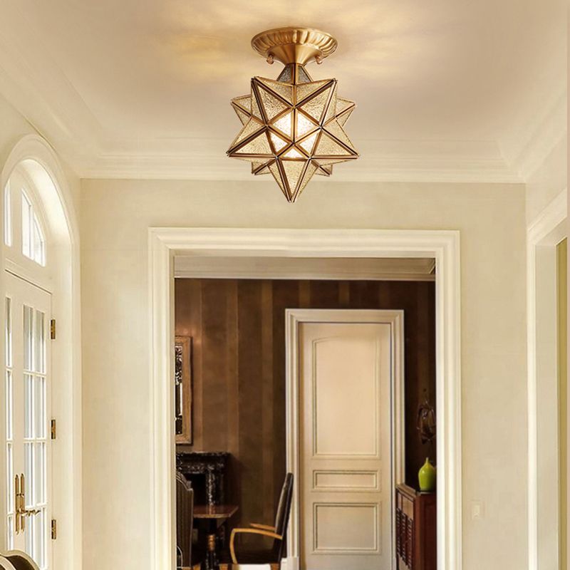 Shaded Aisle Semi Flush Mount Ceiling Light Vintage Glass Semi Flush Ceiling Light