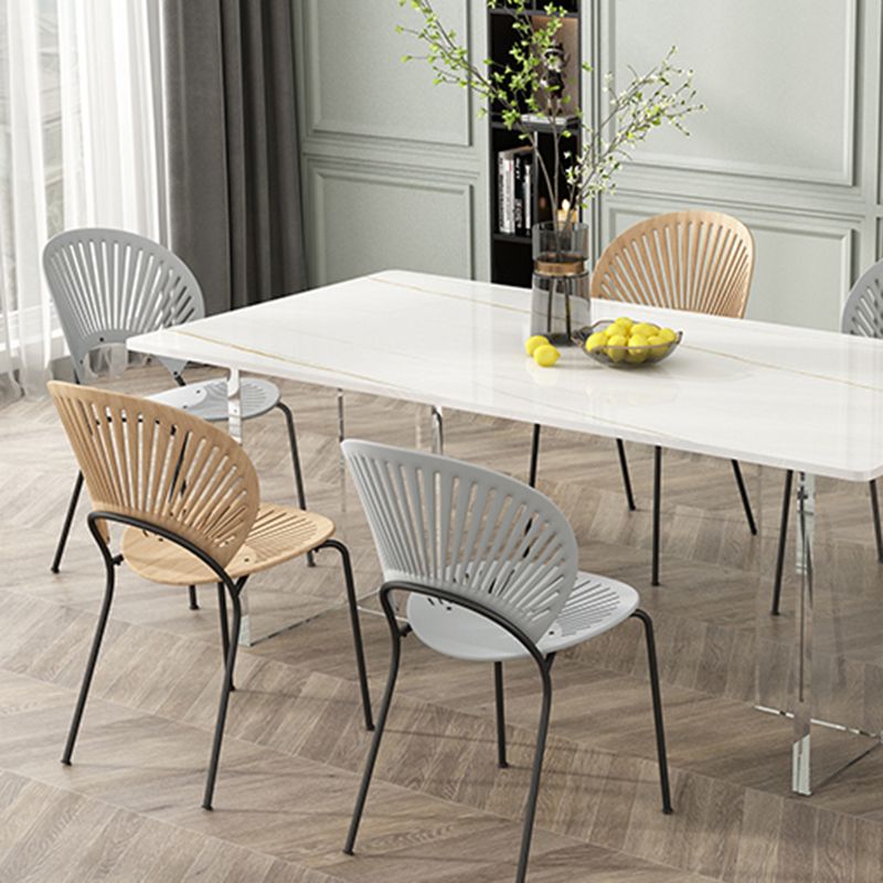 Contemporary Dinette Table Rectangle Stone Dining Table for Dining Room