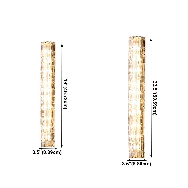 Half Cylinder Shade Glass Wall Sconce Modern 1 Light Wall Mount Light Fixture in Brass