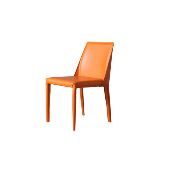 Contemporary Leather Chairs Set Kitchen Dining Room Solid Back Side Chair