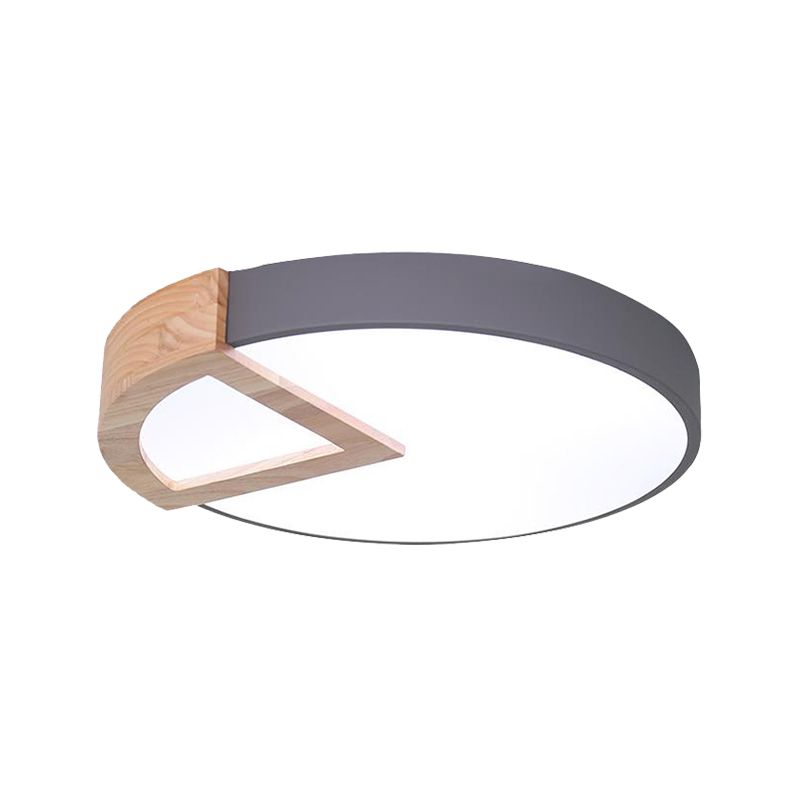 Lámpara de techo redonda para dormitorio de niños y niñas, luz de montaje empotrada de macarrón nórdico acrílico