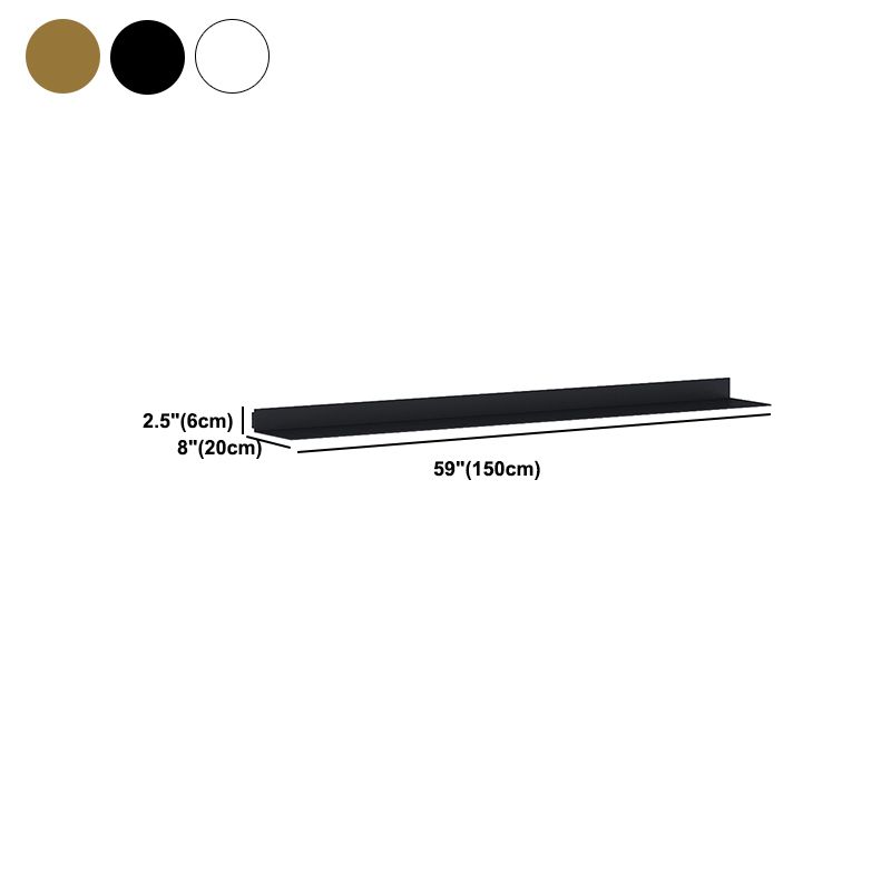 Modern Metal Bookcase 1-tier Wall Mounted Bookshelf in Burnish.