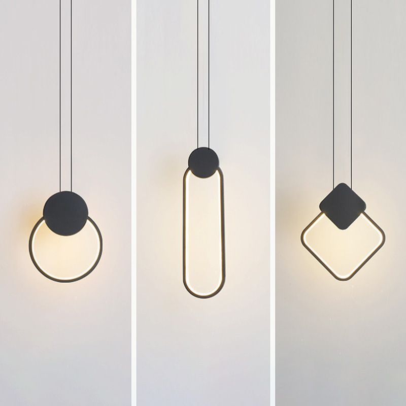 Contemporary One-Light White Metal Pendant Lighting for Dinning Room Cafe