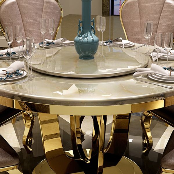 Round Convertible Dining Table Pedestal Table for Kitchen Dining Room