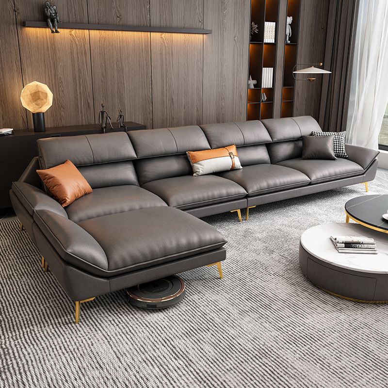 Modern Faux Leather Living Room Pillow Top Arm Cushions Seating