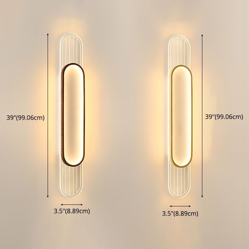 Houten eigentijdse muur sconce 1-licht ovale wand gemonteerde verlichting voor slaapkamer