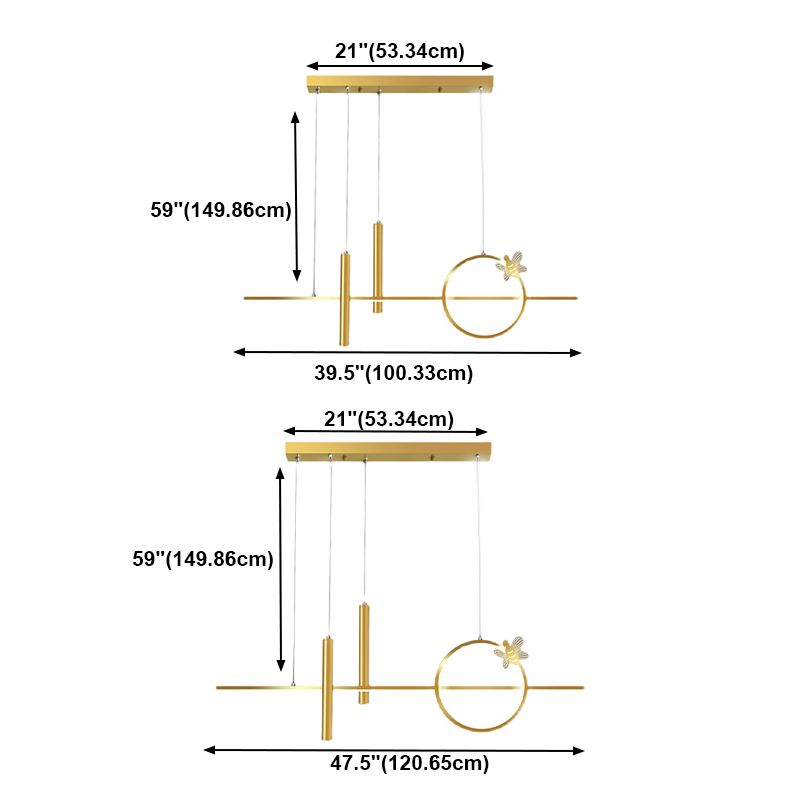 Contemporary Style Linear Island Lighting Metal Island Lighting Fixtures