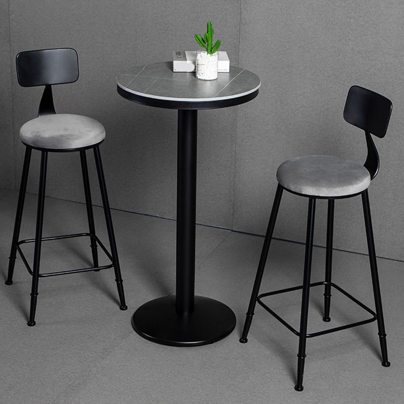 1/2/3 Pieces Industrial Gray Stone Top Bar Table Set Counter Table with  Stools