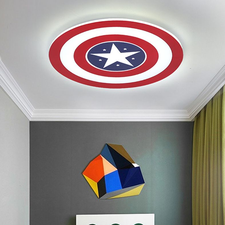 Plafonnier LED rouge et bleu en acrylique et métal, lampe encastrée pour chambre d'enfant