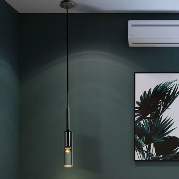 Black Minimaliste à 1 lumière LED Down Lighting Crystal suspendu Pendant Light pour la chambre