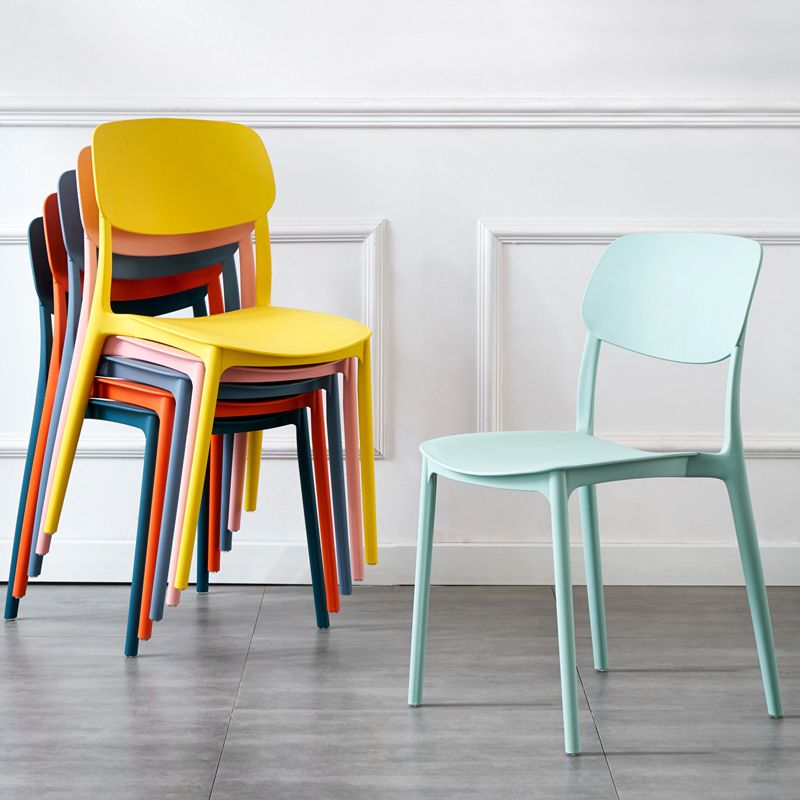 Plastic Side Chair Contemporary Multicolor Open Back Side Chair for Dining Room