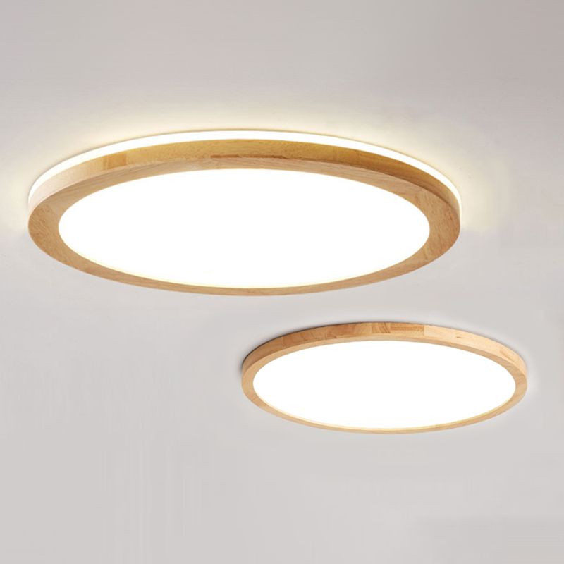 Legno Rotondo Flush Light Light Modern Single Light Flush Massimale Light Fixtures in Brown