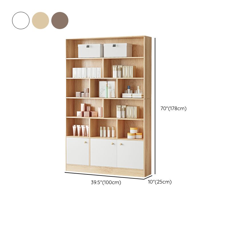 Contemporary Rectangle Wooden Cabinet with Shelves Storage Cabinet