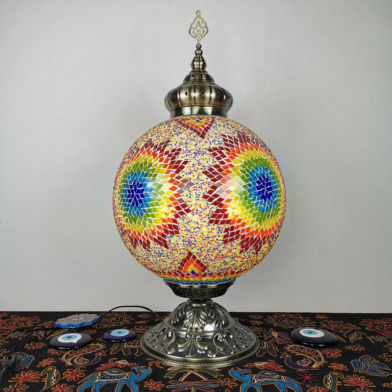 Éclairage de chevet de sphère vintage Éclairage à 1 lumière à main art roulé de table de nuit de nuit pour chambre à coucher