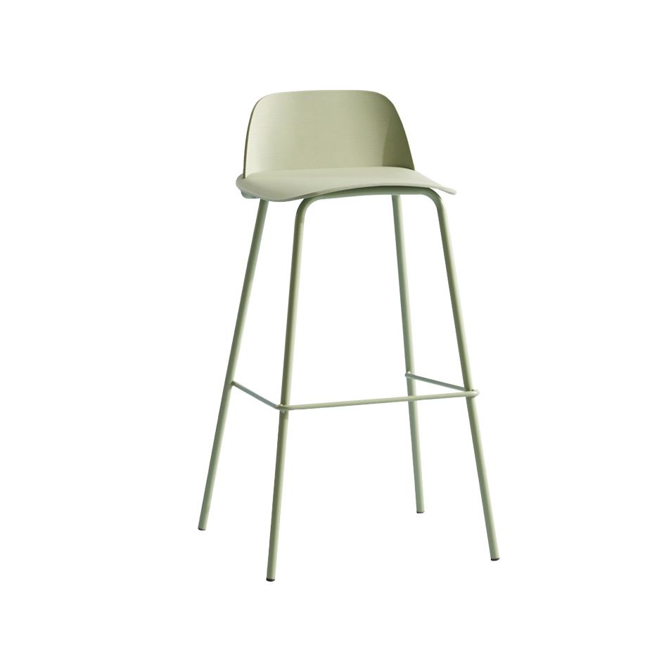 Nordic Style Plastic Barstool Colorful Iron Legs Bar Stool for Living Room
