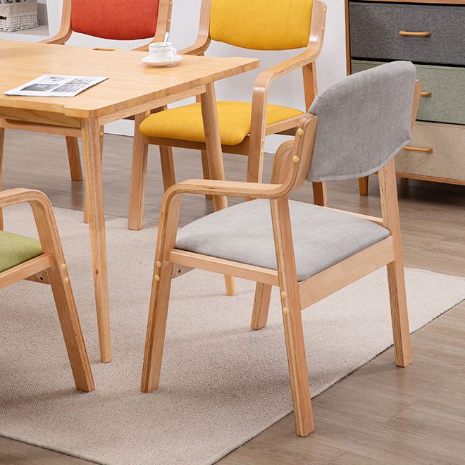 Zeitgenössischer Küchen-Esszimmerstuhl mit offener Rückenlehne, Esszimmerstuhl aus massivem Holz