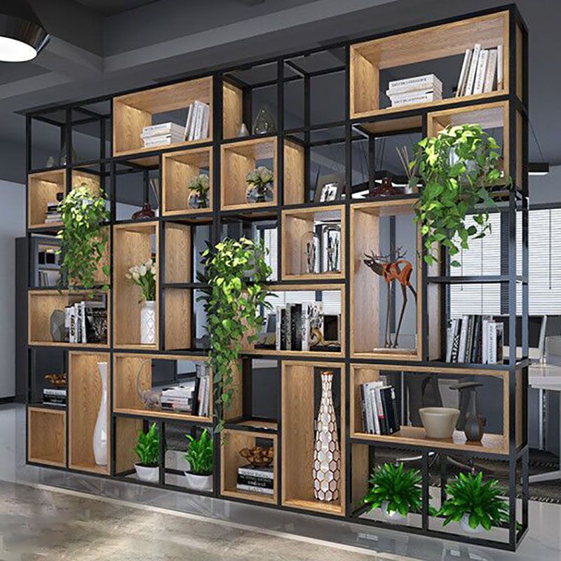 9.84 "W Bookcase Industrial Style Open Back Bookcase for Home Study Room Office