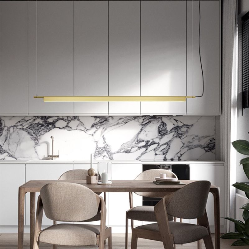 Modern Style Linear Shape Island Light Metal 1 Light Island Lighting