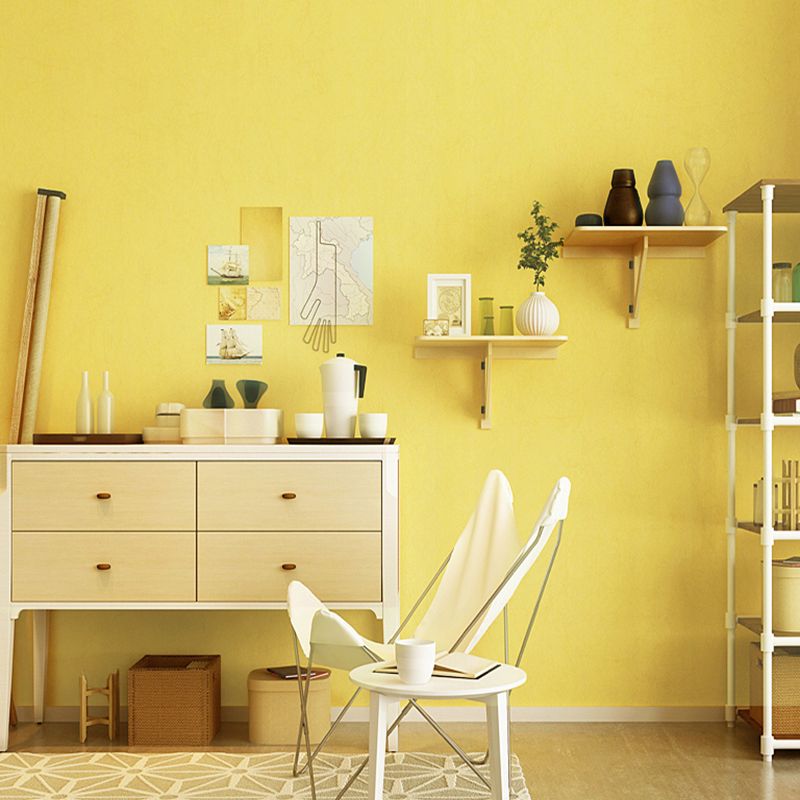 Meerkleurig effen behangrol Scandinavisch vlekbestendig wanddecoratie voor slaapkamer