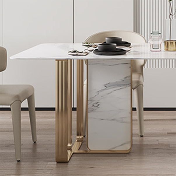 1/2/5/7 Pieces Designer Style Rectangle Dining Set Sintered Stone Top Dinette Table Set